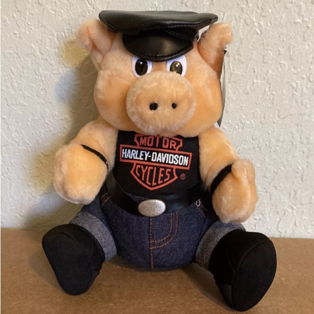 Harley Davidson Motorcycle Biker Plush Pig Hog 10 Inches 1993 with Tags